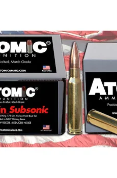 In Stock: Atomic Ammunition Match Subsonic 308 Winchester Ammo 175 Grain Sierra MatchKing Jacketed Hollow Point Box of 100 - Polymer 80 Gun shop