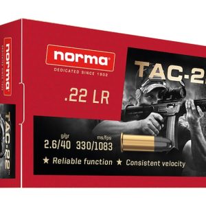 Get Norma TAC-22 Ammunition 22LR 40 Grain Lead Round Nose Online for sale