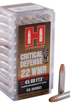 Order Hornady Critical Defense 22 Winchester Magnum Rimfire (WMR) Ammo 45 Grain Hornady FTX Polymer Tip Online - Polymer 80 Gun shop
