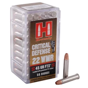 Hornady Critical Defense 22 Winchester Magnum Rimfire (WMR) Ammo 45 Grain Hornady FTX Polymer Tip - Best Price for sale