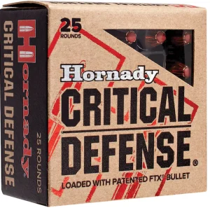 Authentic Hornady Critical Defense 9mm Luger Ammo 115 Grain Hornady FTX Polymer Tip Box of 200 rounds for sale