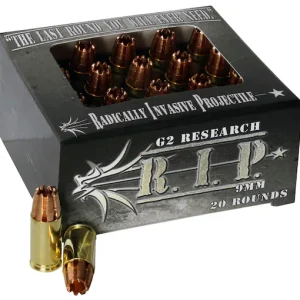 G2 Research R.I.P. 9mm Luger Ammo 92 Grain G2 R.I.P. Fragmenting Hollow Point Lead Free Box of 100 rounds - Fast Ship for sale