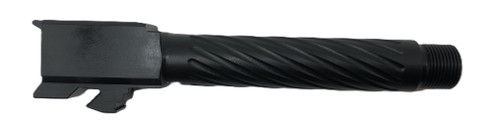 Fits Glock 19 9mm Match Thin Spiral Fluted Barrel in Black - Polymer 80 Gun shop