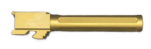 Fits Glock 17 9mm Match Chunky Spiral Fluted Threaded Barrel in Gold - Polymer 80 Gun shop