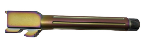 Fits Glock 19 9mm Match Thin Spiral Fluted Barrel Threaded in Chameleon - Polymer 80 Gun shop