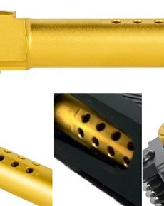 Fits Glock 19 9mm Ported Threaded Barrel in Gold - Polymer 80 Gun shop