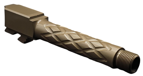 Fits Glock 19 9mm Match Diamond Weave Fluted Barrel in Dark Earth - Polymer 80 Gun shop
