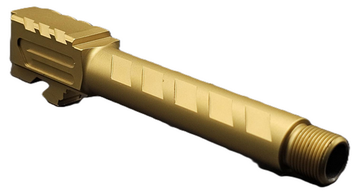 Fits Glock 19 9mm Match Arrow Barrel Threaded in Gold - Polymer 80 Gun shop