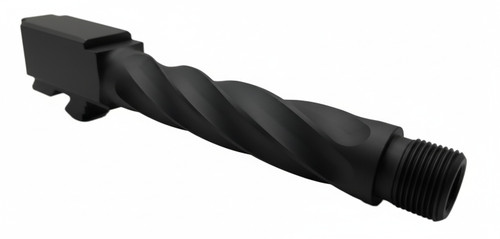 Fits Glock 19 9mm Match Chunky Spiral Fluted Barrel in Black - Polymer 80 Gun shop