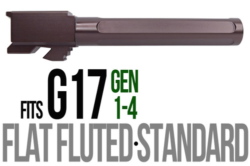 Fits Glock 17 9mm Match 5 Sided Flat Fluted Threaded Barrel in Python - Polymer 80 Gun shop