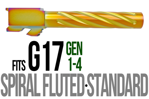 Fits Glock 17 9mm Match Thick Spiral Fluted Barrel Threaded in Chameleon - Polymer 80 Gun shop