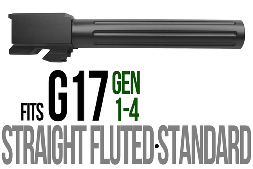 Fits Glock 17 9mm Match Straight Fluted Barrel Threaded in Black - Polymer 80 Gun shop