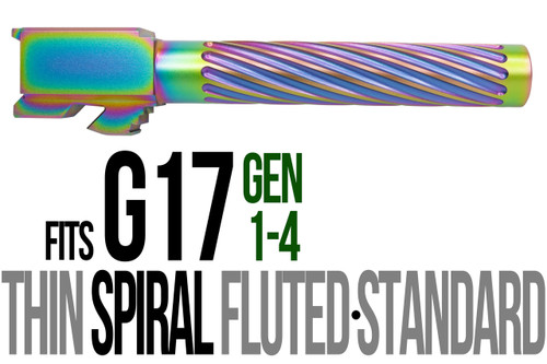 Fits Glock 19 9mm Match Thin Spiral Fluted Barrel in Radio Active - Polymer 80 Gun shop