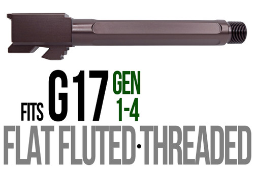 Fits Glock 17 9mm Match 5 Sided Flat Fluted Grade Barrel in Plum - Polymer 80 Gun shop