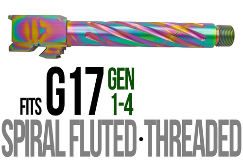 Fits Glock 17 9mm Match Thick Spiral Fluted Barrel in Chameleon - Polymer 80 Gun shop