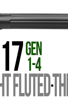 Fits Glock 17 9mm Match Thick Spiral Fluted Barrel Threaded in Black - Polymer 80 Gun shop