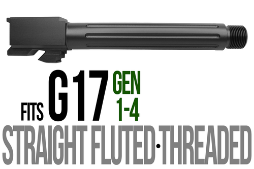 Fits Glock 17 9mm Match Thick Spiral Fluted Barrel Threaded in Black - Polymer 80 Gun shop