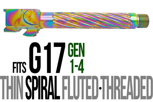 Fits Glock 17 9mm Match Thin Spiral Fluted Barrel in Python - Polymer 80 Gun shop
