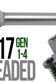 Fits Glock 19 9mm Match 5 Sided Flat Fluted Threaded Barrel in Flat Gray - Polymer 80 Gun shop