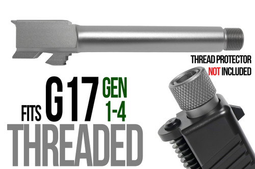 Fits Glock 19 9mm Match 5 Sided Flat Fluted Threaded Barrel in Flat Gray - Polymer 80 Gun shop