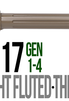 Fits Glock 17 9mm Match Golf Ball Dimpled Threaded Barrel in GOLD - Polymer 80 Gun shop