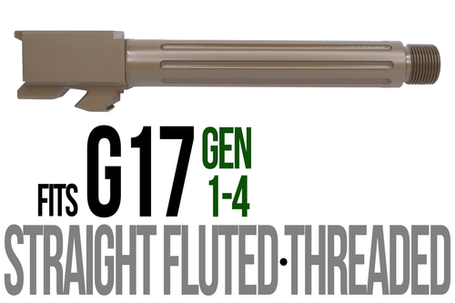 Fits Glock 17 9mm Match Golf Ball Dimpled Threaded Barrel in GOLD - Polymer 80 Gun shop