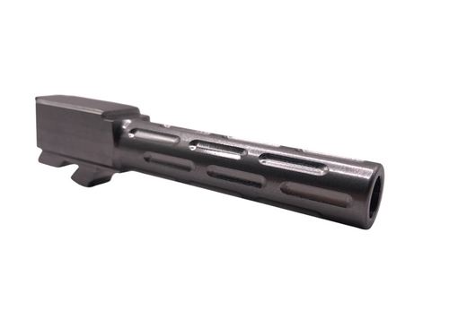 Fits Glock 19 9mm Morse Code Threaded Barrel in Naked Stainless - Polymer 80 Gun shop