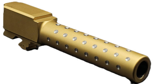 Fits Glock 19 9mm Match Diamond Weave Barrel 2 Tone in Gold - Polymer 80 Gun shop