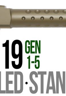 Fits Glock 19 9mm Match 5 Sided Flat Fluted Barrel in Dark Earth - Polymer 80 Gun shop