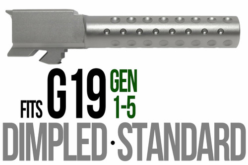 Fits Glock 19 9mm Match Straight Fluted Barrel Threaded in Flat Gray - Polymer 80 Gun shop