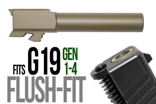 Fits Glock 19 9mm Match Straight Fluted Barrel in Dark Earth - Polymer 80 Gun shop