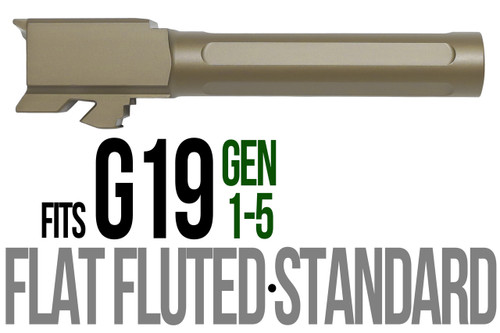 Fits Glock 19 9mm Match Thick Spiral Fluted Barrel in Black - Polymer 80 Gun shop