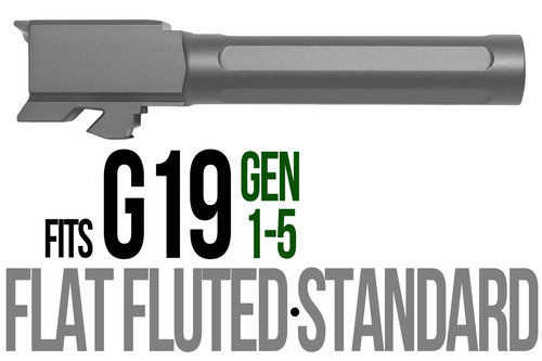 Fits Glock 17 9mm Match 5 Sided Flat Fluted Threaded Barrel in Flat Gray - Polymer 80 Gun shop