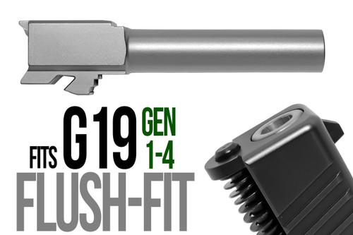 Fits Glock 19 9mm Match Straight Fluted Barrel Threaded - Polymer 80 Gun shop