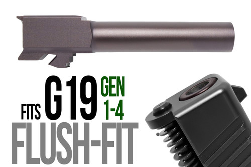 Fits Glock 19 9mm Match Thick Spiral Fluted Barrel Threaded in Plum - Polymer 80 Gun shop