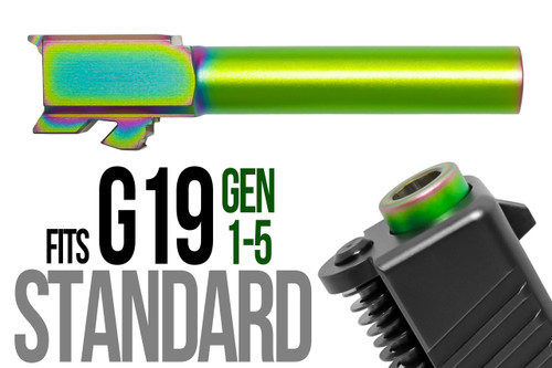 Fits Glock 19 9mm Match Golf Ball Dimpled Barrel Threaded in Chameleon - Polymer 80 Gun shop
