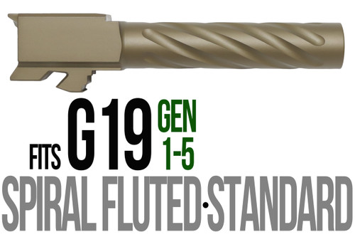 Fits Glock 19 9mm Match Golf Ball Dimpled Barrel in Dark Earth - Polymer 80 Gun shop