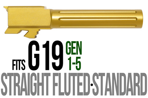 Fits Glock 19 9mm Match Golf Ball Dimpled Barrel in Gold - Polymer 80 Gun shop