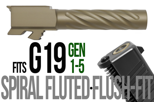 Fits Glock 17 9mm Match Golf Ball Dimpled Barrel in Dark Earth - Polymer 80 Gun shop