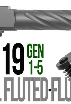 Fits Glock 19 9mm Match Thick Spiral Fluted Barrel 2 Tone in Gold - Polymer 80 Gun shop