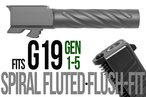 Fits Glock 19 9mm Thick Spiral Flush Fit Barrel in Dark Earth - Polymer 80 Gun shop