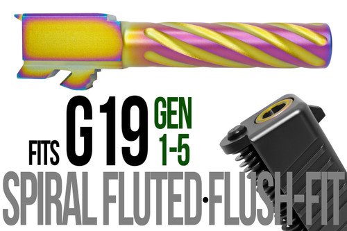 Fits Glock 17 9mm Match Thin Spiral Fluted Barrel in Radio Active - Polymer 80 Gun shop