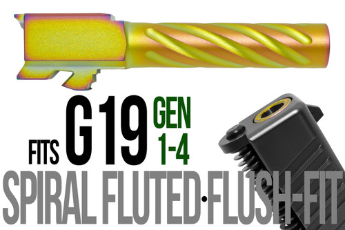 Fits Glock 19 9mm Match 5 Sided Flat Fluted Barrel in Flat Gray - Polymer 80 Gun shop