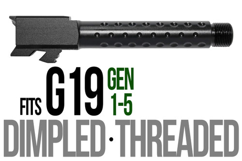 Fits Glock 19 9mm Match Thick Spiral Fluted Barrel Threaded - Polymer 80 Gun shop