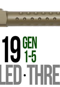 Fits Glock 19 9mm Match 5 Sided Flat Fluted Barrel Threaded in Dark Earth - Polymer 80 Gun shop