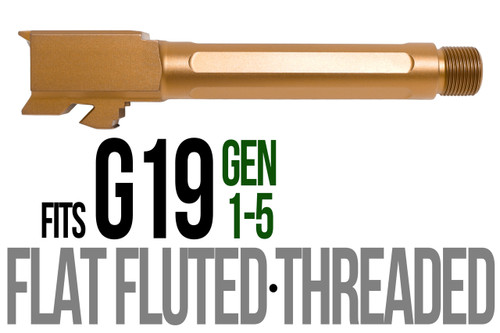 Fits Glock 19 9mm Match Golf Ball Dimpled Barrel Threaded in Copper - Polymer 80 Gun shop