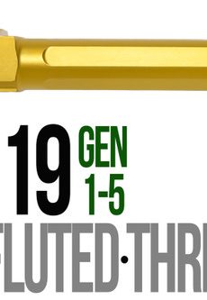 Fits Glock 19 9mm Match Straight Fluted Barrel Threaded in Gold - Polymer 80 Gun shop