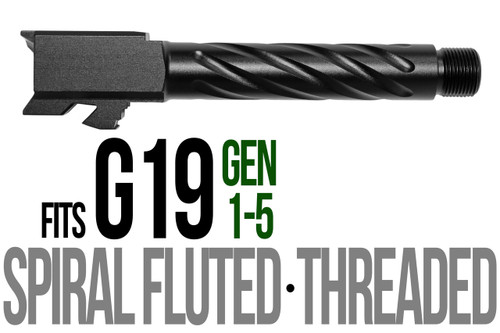 Fits Glock 19 9mm Match 5 Sided Flat Fluted Barrel Threaded in Chameleon - Polymer 80 Gun shop
