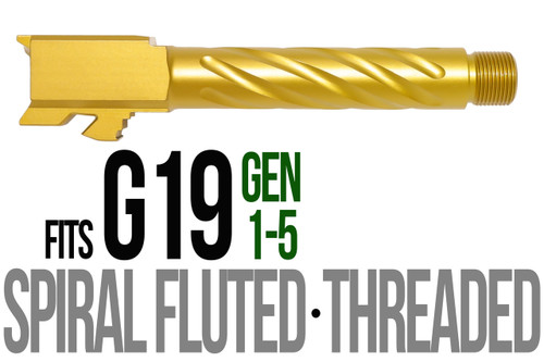 Fits Glock 19 9mm Match Golf Ball Dimpled Barrel Threaded in Radio Active - Polymer 80 Gun shop