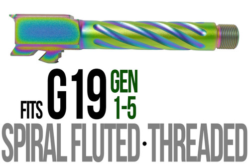 Fits Glock 19 9mm Match Straight Fluted Barrel Threaded in Radio Active - Polymer 80 Gun shop